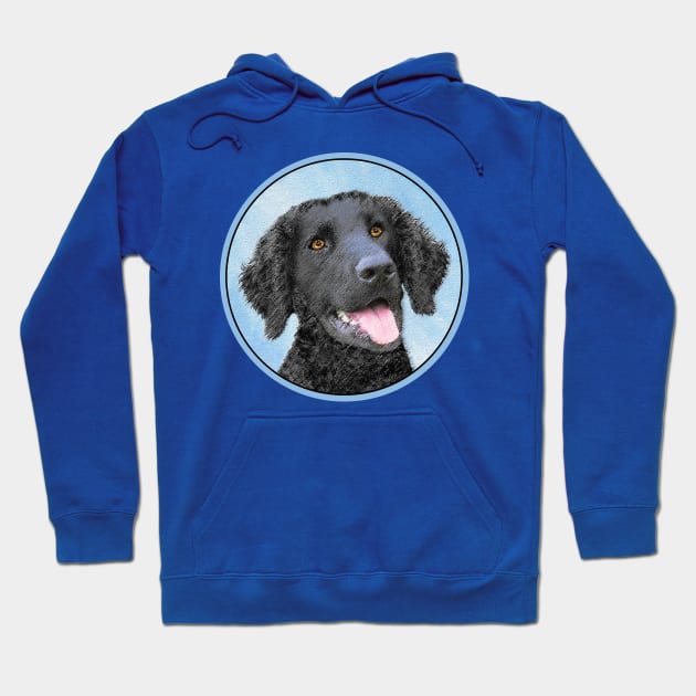 Curly-Coated Retriever Painting - Cute Original Dog Art Hoodie by Alpen Designs